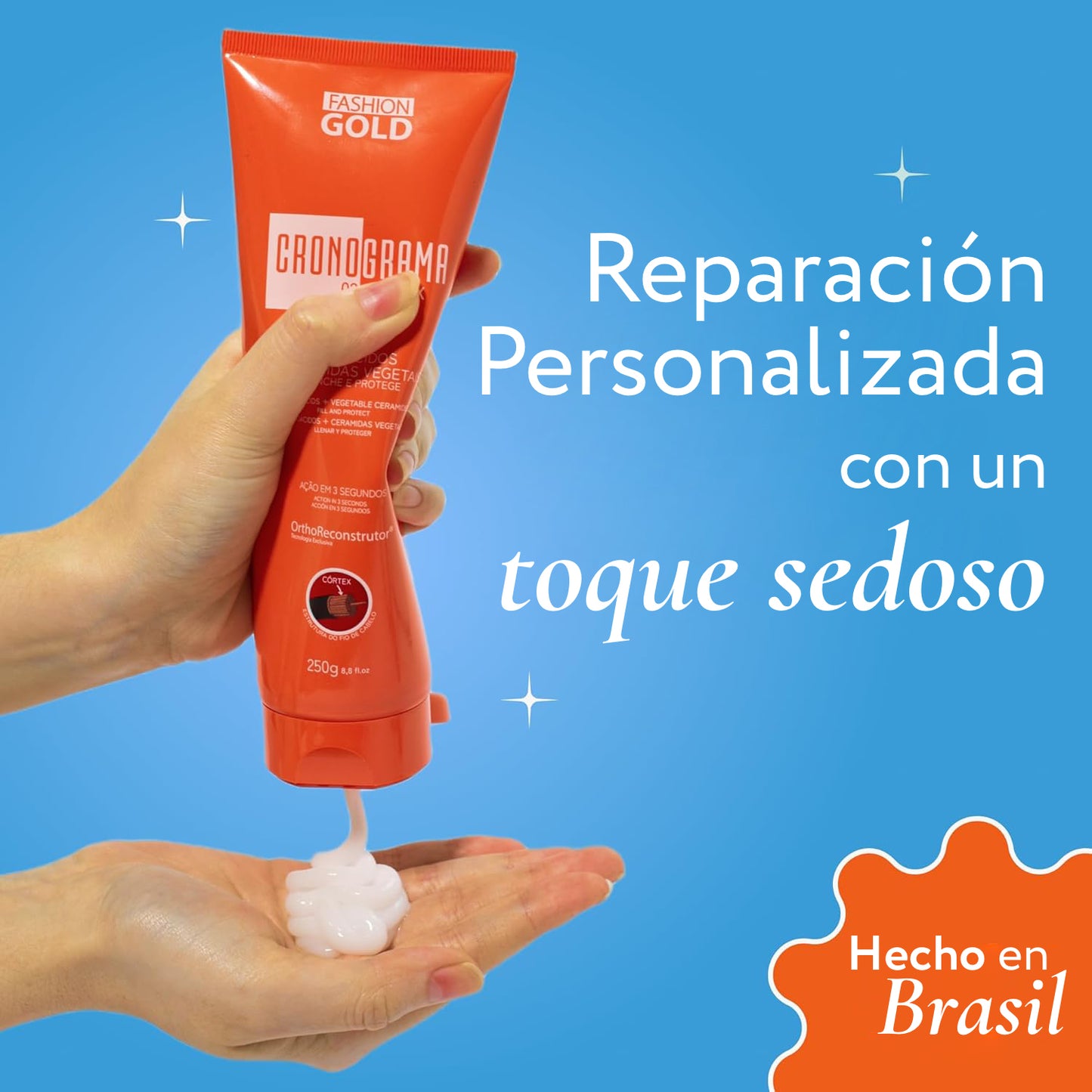 Fashion Gold Cronograma Capilar x3 Tubos 250gr c/u