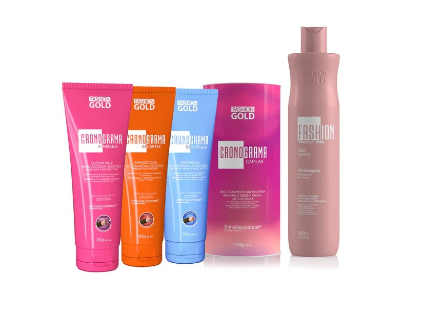 Cronograma Capilar Lata x3 Tubos 250gr + Pre-Shampoo P&C 500ml