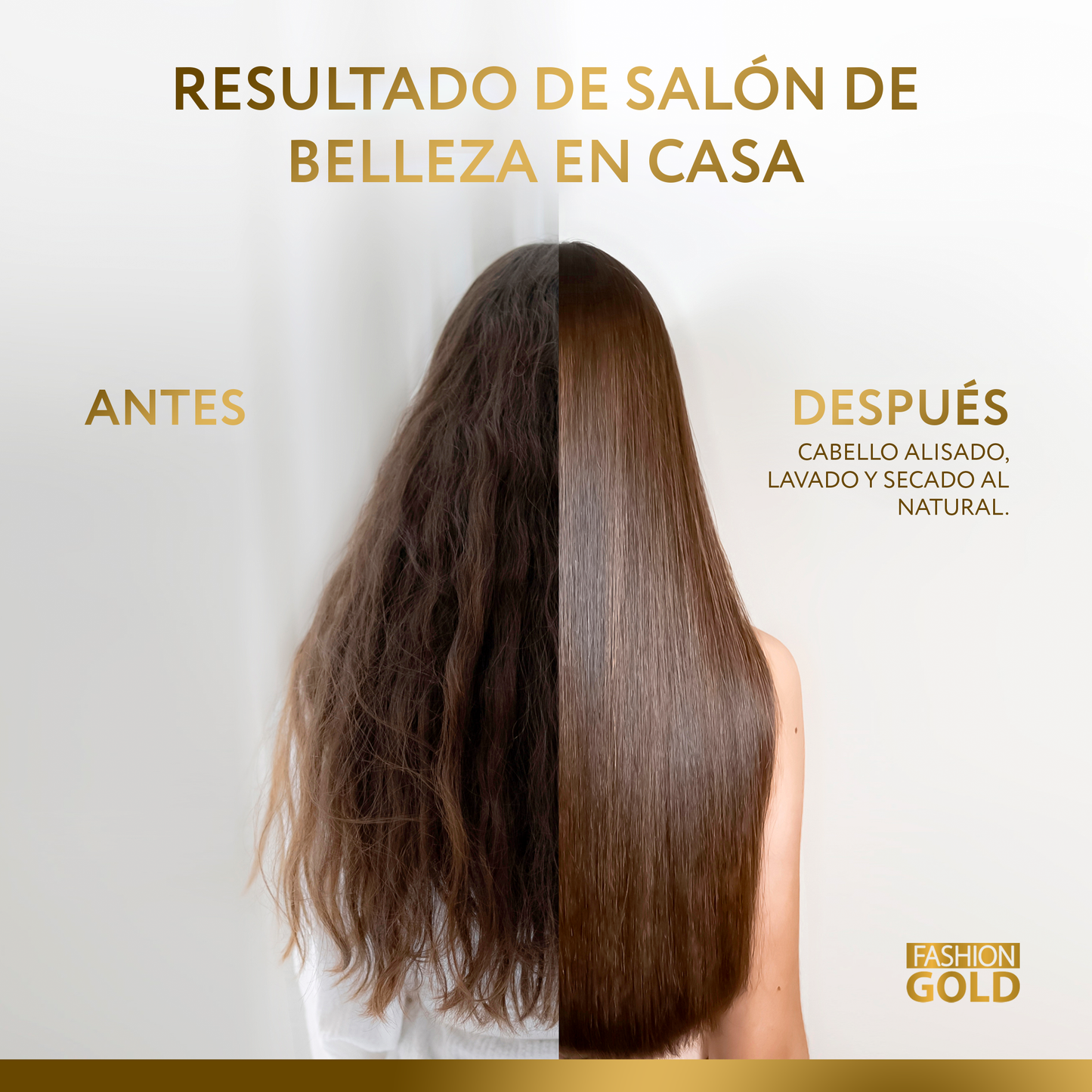 Fashion Gold - Alisado en Casa 300gr + Protect & Control Shampoo 300ml + Mask 250 gr+ Pre Shampoo 300ml