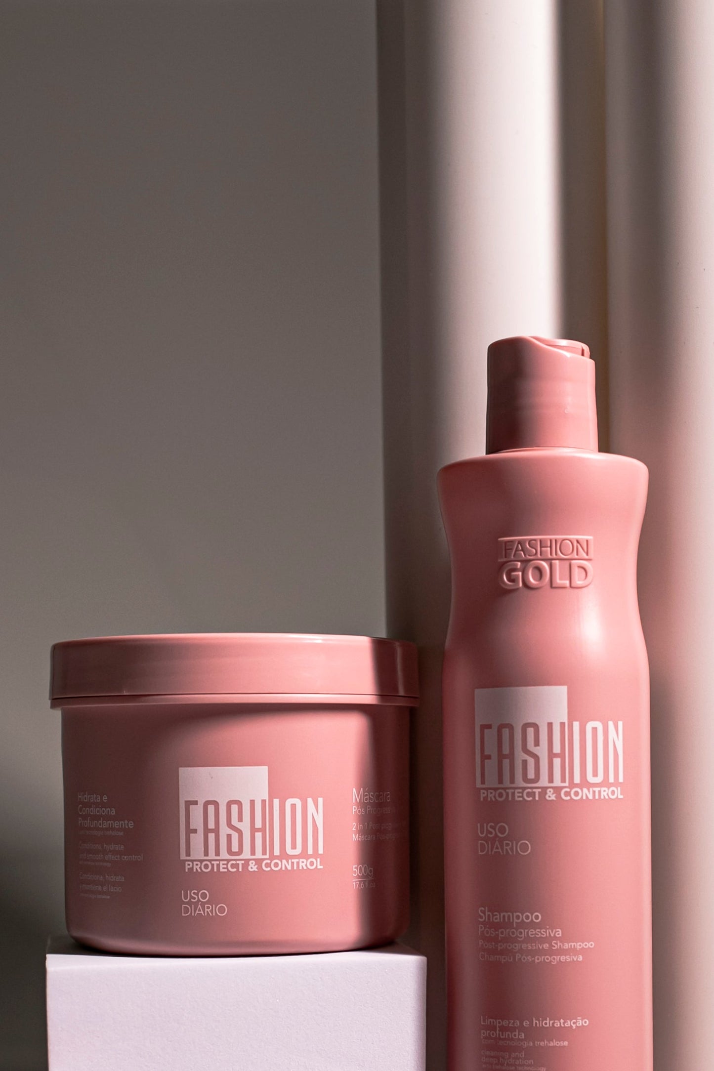 Fashion Gold - Alisado en Casa 500gr + PrePoo Shampoo 500ml + Shampoo 500ml + Mask Protect & Control 500 gr