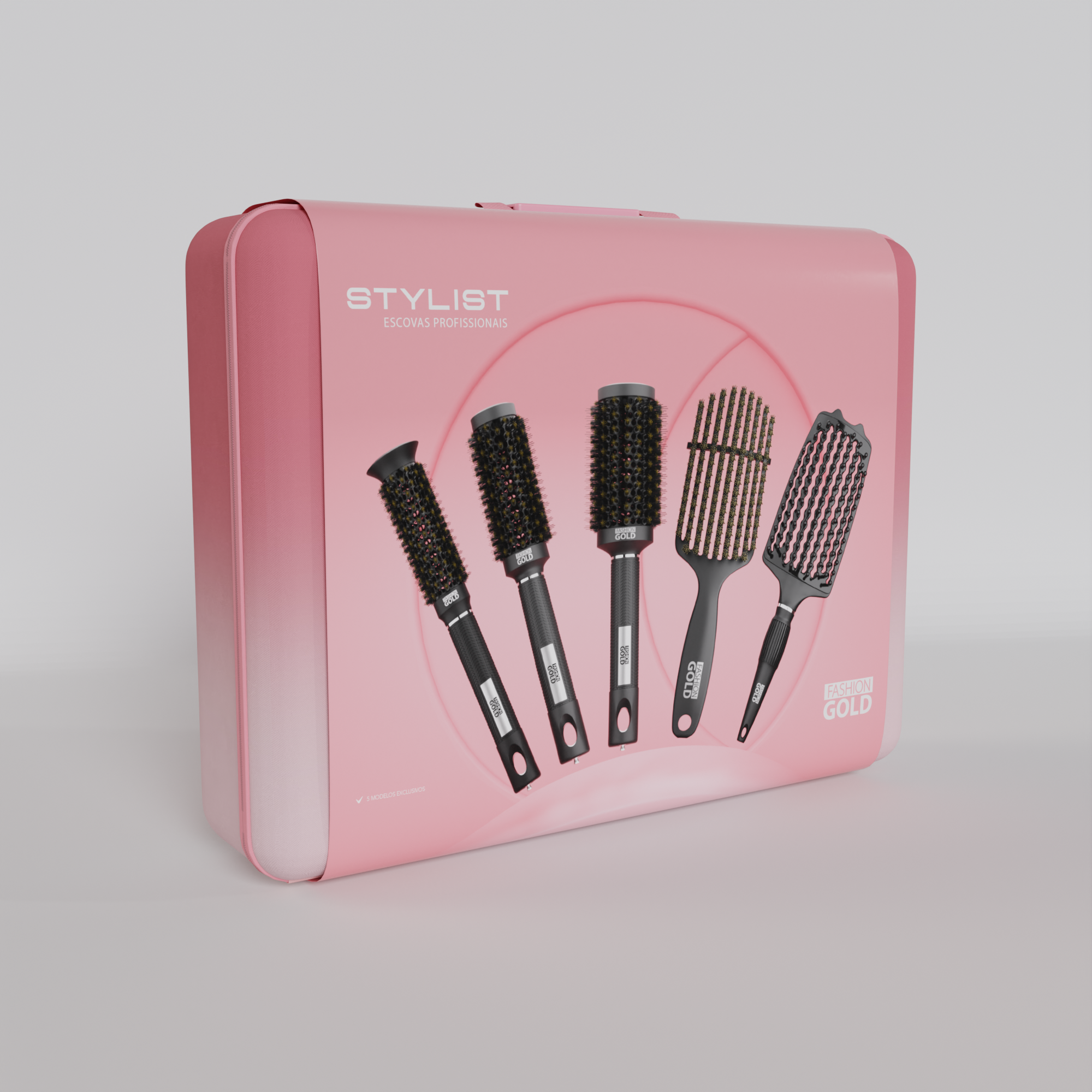 Kit de Cepillos Profesionales Stylist - Fashion Gold