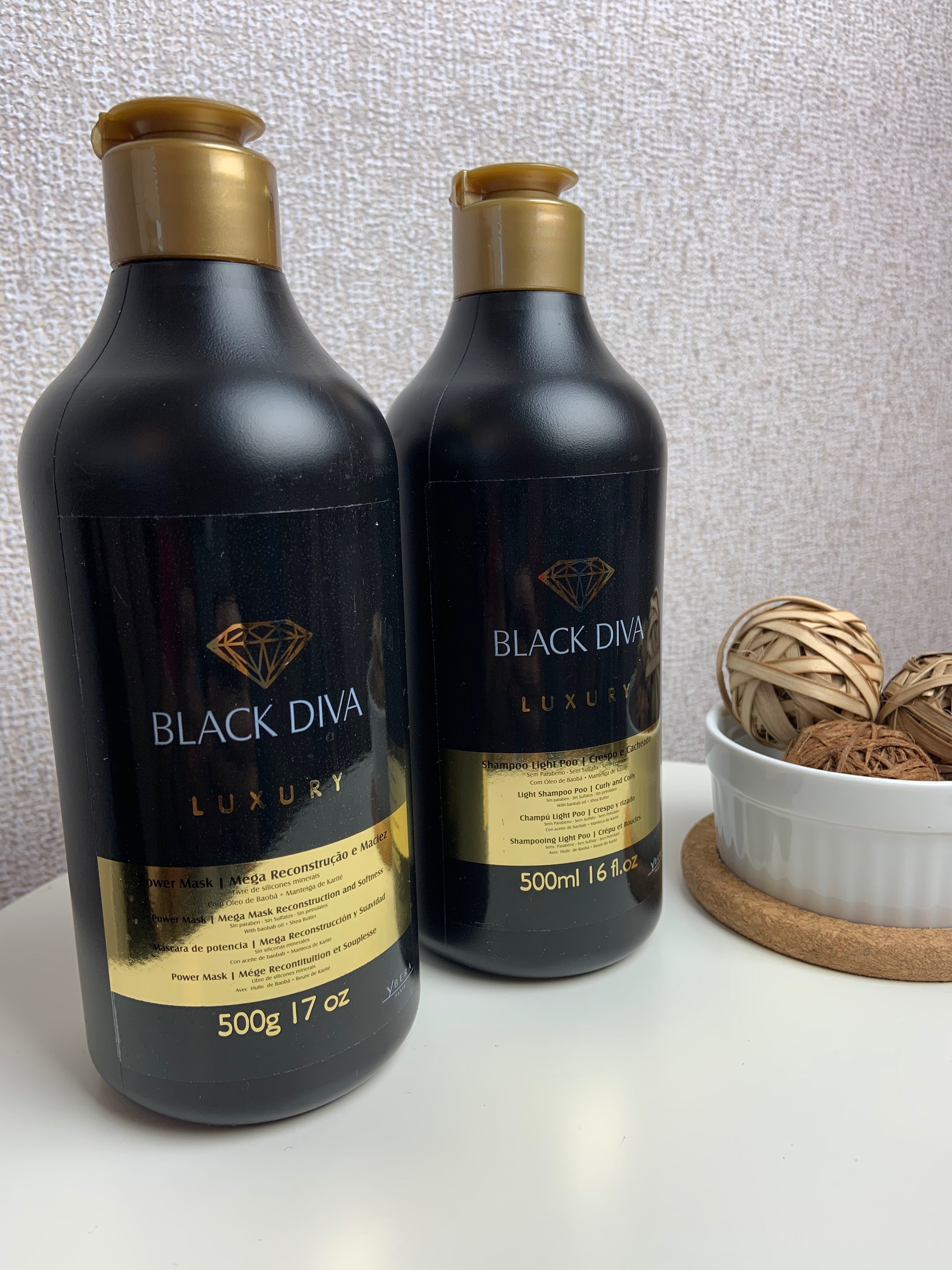 Black Diva Kit ( Shampoo Light Poo 500ml + Power Mask 500gr )